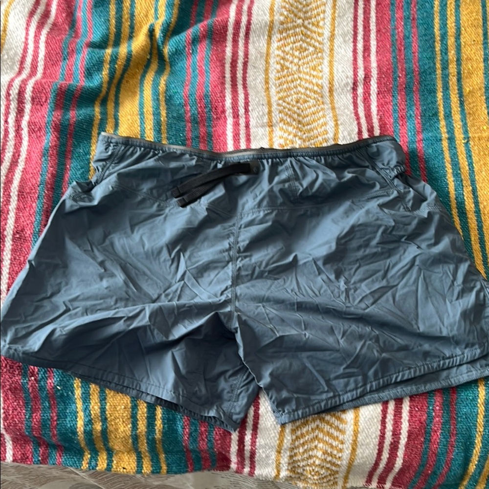 Blue running shorts